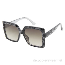 Retro übergroße quadratische Mode-Sonnenbrille für Damen